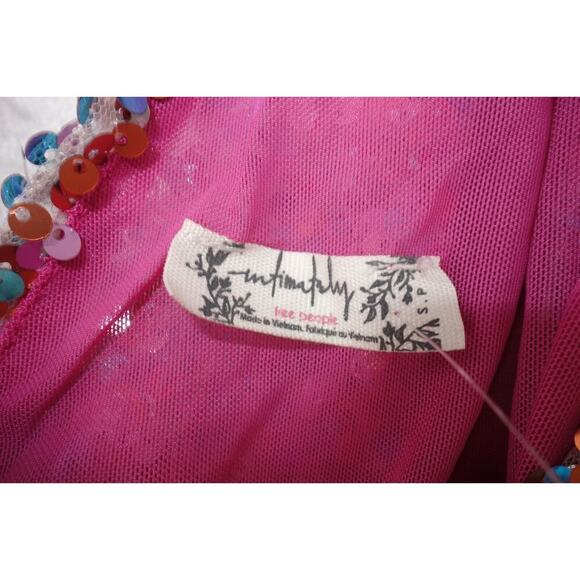 NEW Free People Intimately Big Night Sequin Crop Top Pink Women's Small - Picture 5 of 7